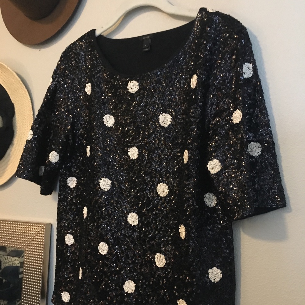 Sequin Short Sleeve Top